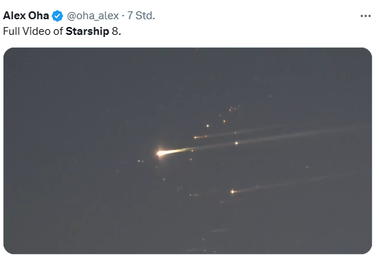 Absturz der Trümmer des 8. Starship-Flugs