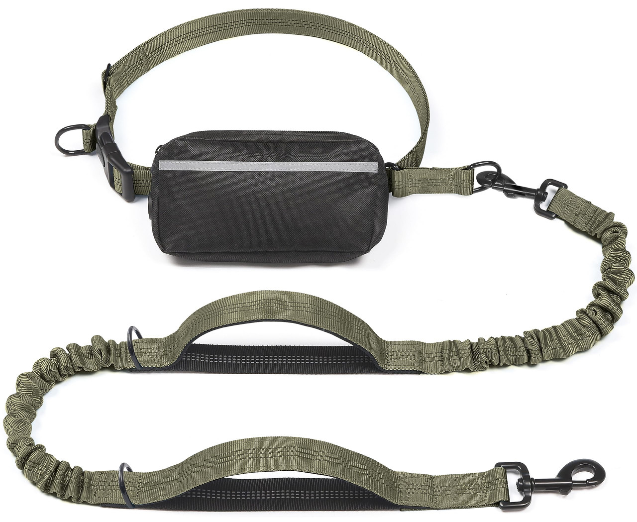 iYoShop Hands Free Dog Leash Military Green Large