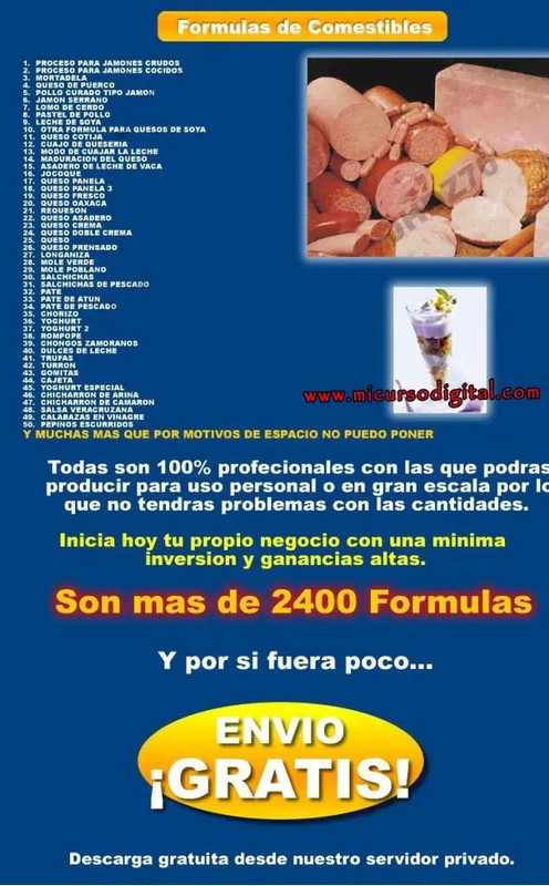 formulas embutidos jamones queso de soya longaniza