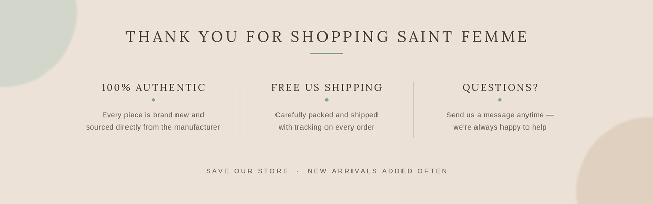 Thank you for shopping Saint Femme