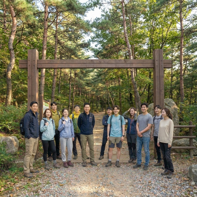 숲길 산행을 함께한 솔찬HR 사람들