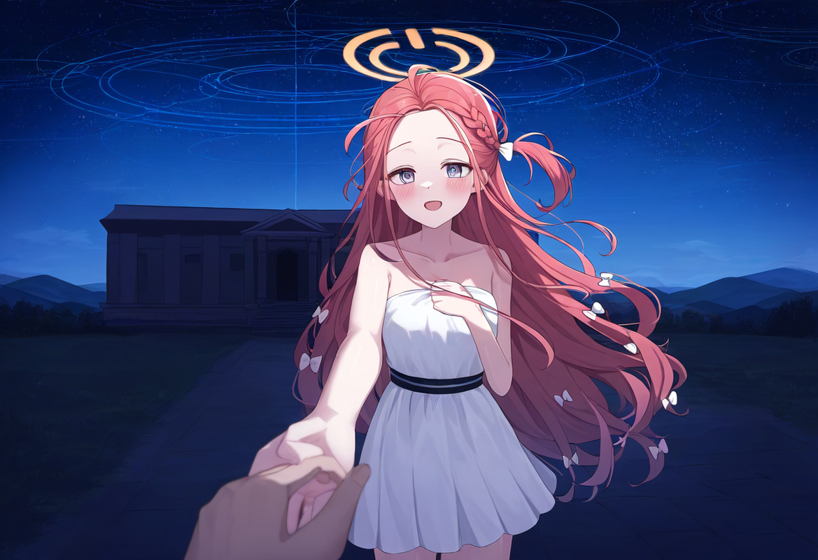 1girl, yuzu (blue archive), blue archive, closed scenery, pov, Dreamlike, depth s-1929357510