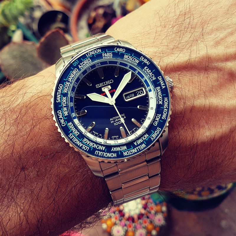 Seiko 5 Sports SRP125 World Time Cal. 4R36 Auto 100M (1)