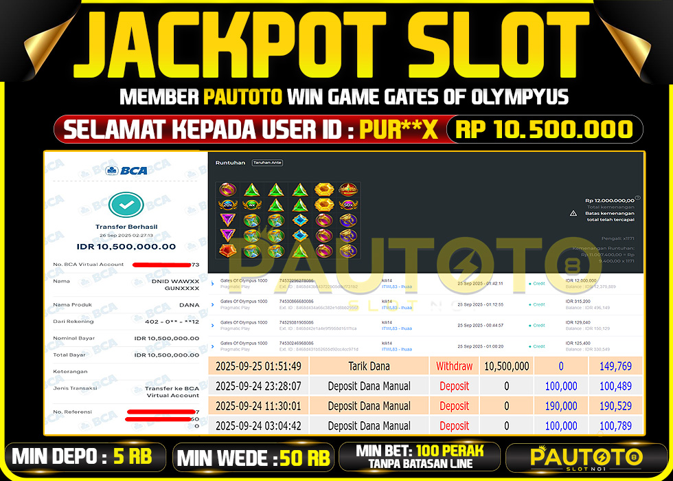 BUKTI JACKPOT LUNAS PAUTOTO