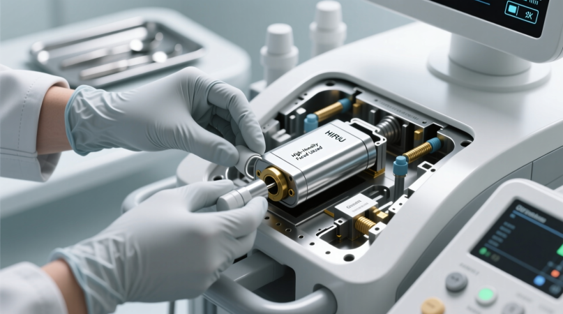 Замена картриджа в HIFU-устройстве