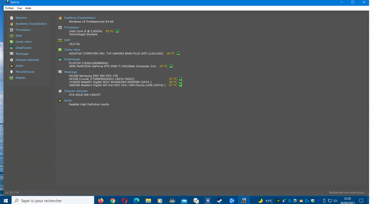 MA CONFIG AU 30 SEPTEMBRE 2021