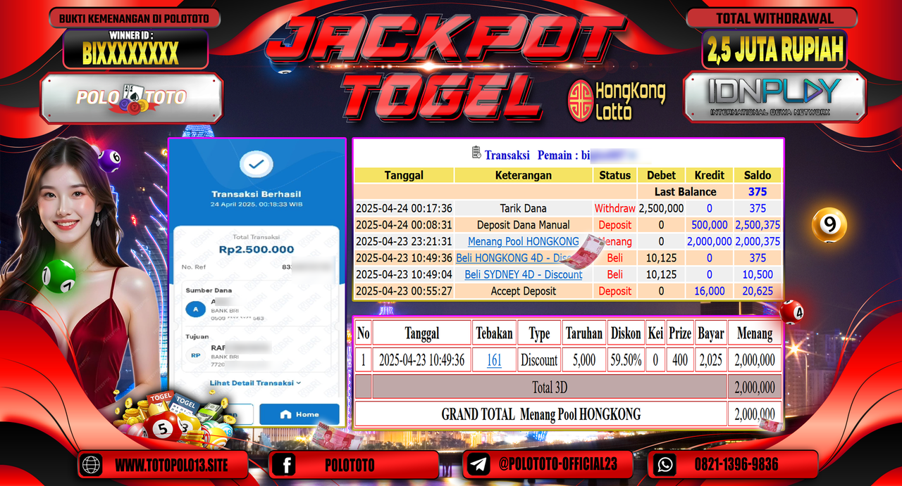 POLOTOTO JACKPOT TOGEL POOL HONGKONG Rp.2.500.000,-