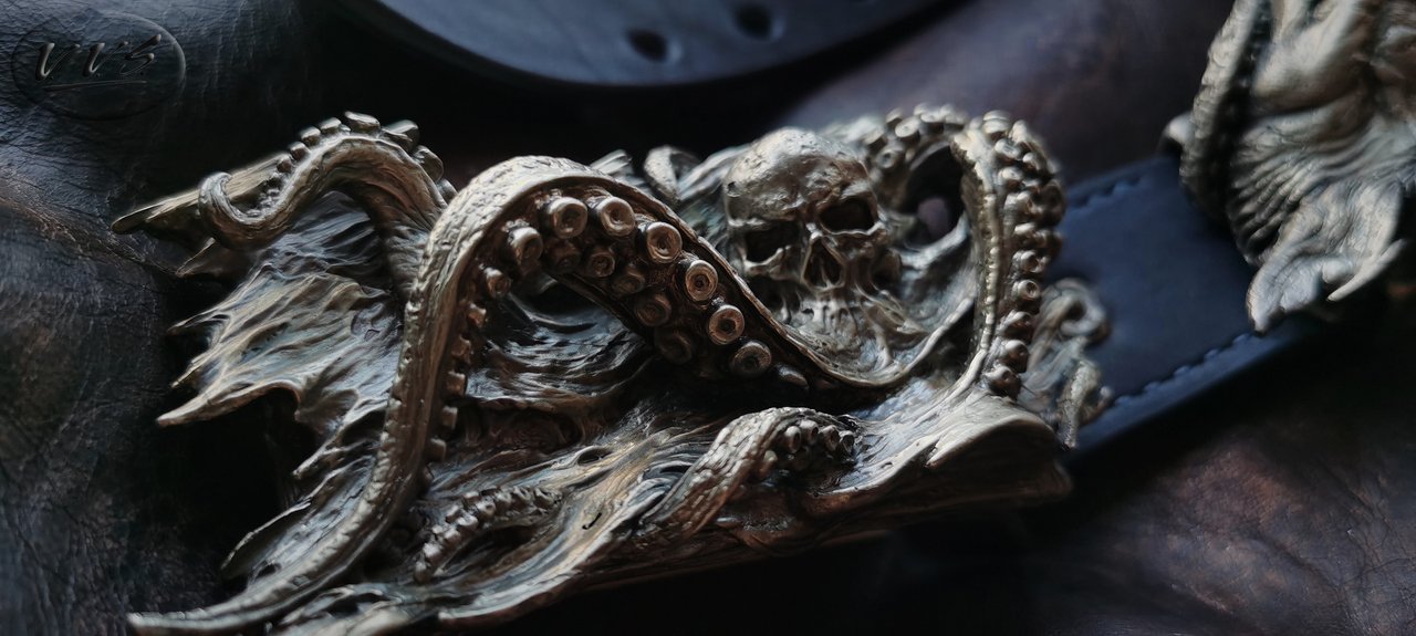 пряжка осьминог акула синий2