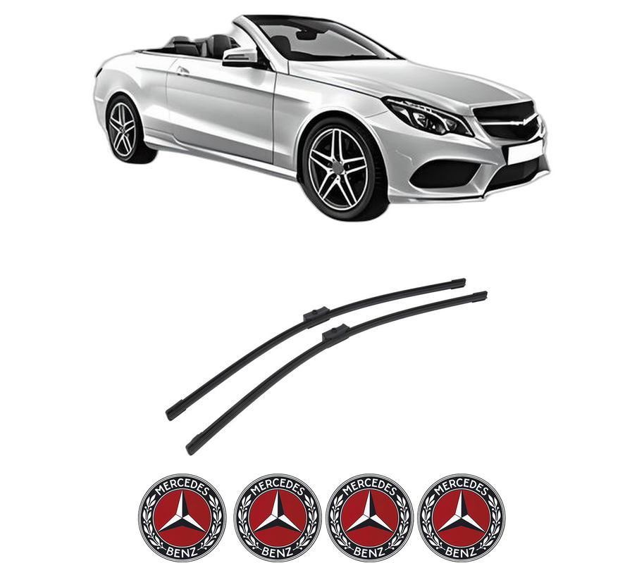 Set stergatoare auto MERCEDES-BENZ E-CLASS Convertible (A207) din 2010-2016, pentru parbriz auto, 2 bucati, Bosch Aerotwin, din cauciuc siliconat rezistent, 4 Stickere Auto MERCEDES-BENZ