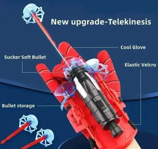 Spider Man Web Shooter Toy, Finger Projectile Launcher, Heroic Web Shooting Action Toys for Kids 3 to 8 Year Old Color 1 (T105)