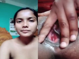 Selfie of an Indian girl’s pink pussy