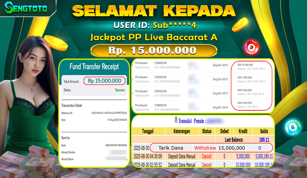 BUKTI PEMBAYARAN PP LIVE BACCARAT A