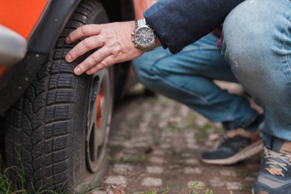 Car's Punctured Tyre