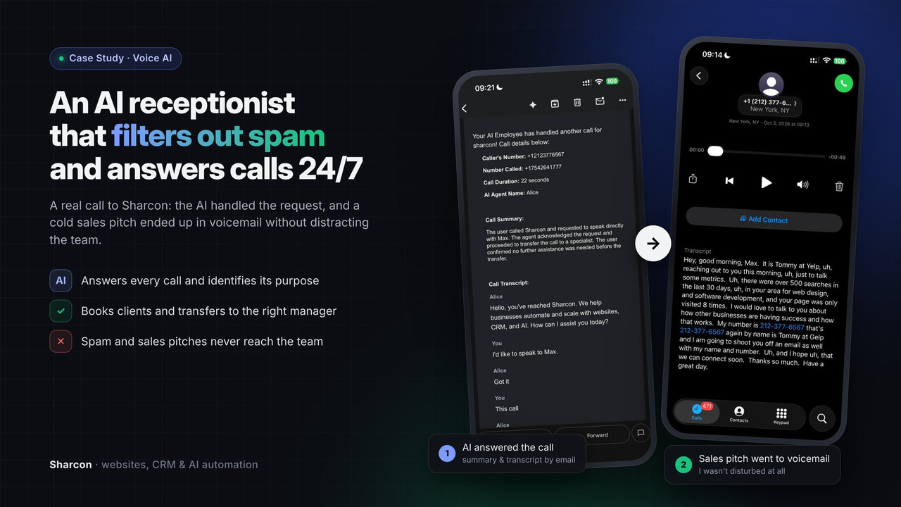 An AI Receptionist That Filters Out Spam and Answers Calls 24/7