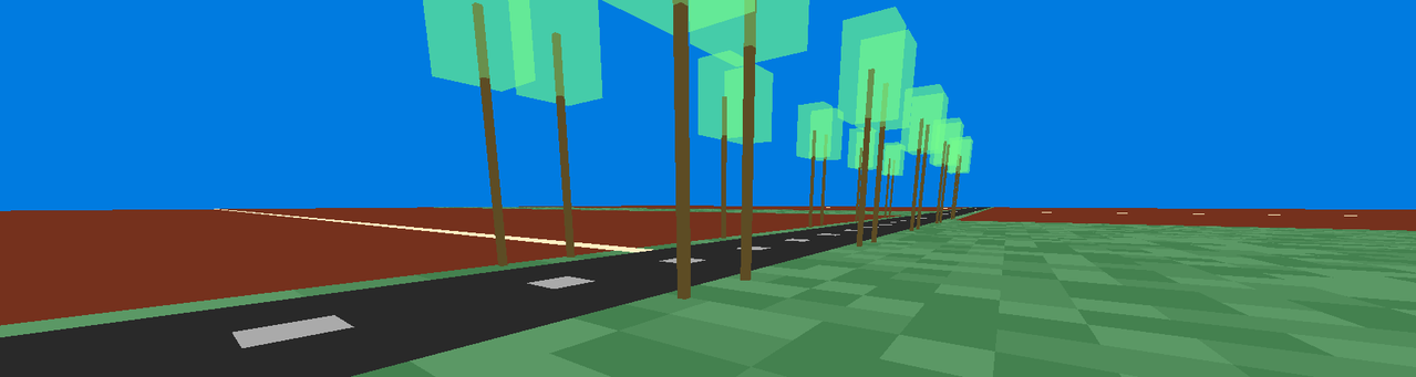 Tree alley and farm fields