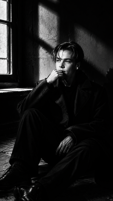 Example result for: Black & White Moody Portrait