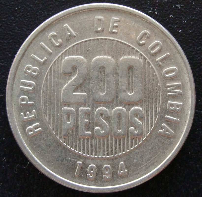 Identificar el país y la moneda COL-200-Pesos-1994-anv