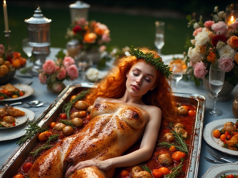 Garden wedding wom served Redhair 1 54