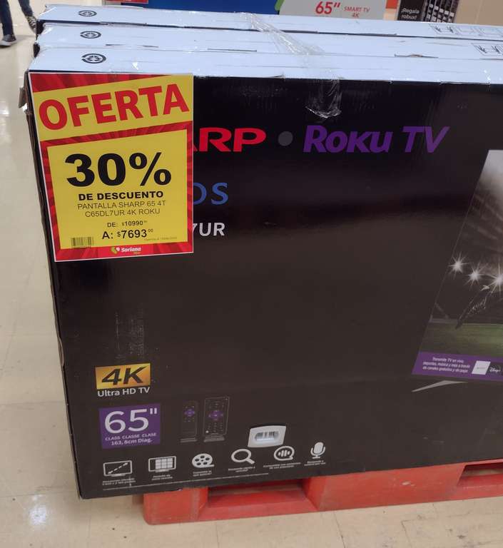 Soriana: Pantalla Sharp 58 $6293.00 y 65 $7693.00 en Culiacán, Sinaloa 