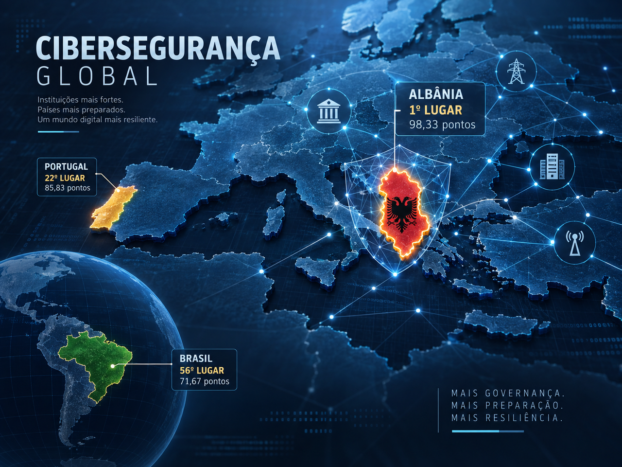 Ranking de cibersegurança coloca Albânia na liderança mundial mas resultado exige contexto