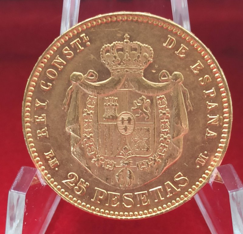 25 pesetas Alfonso XII 1878 38