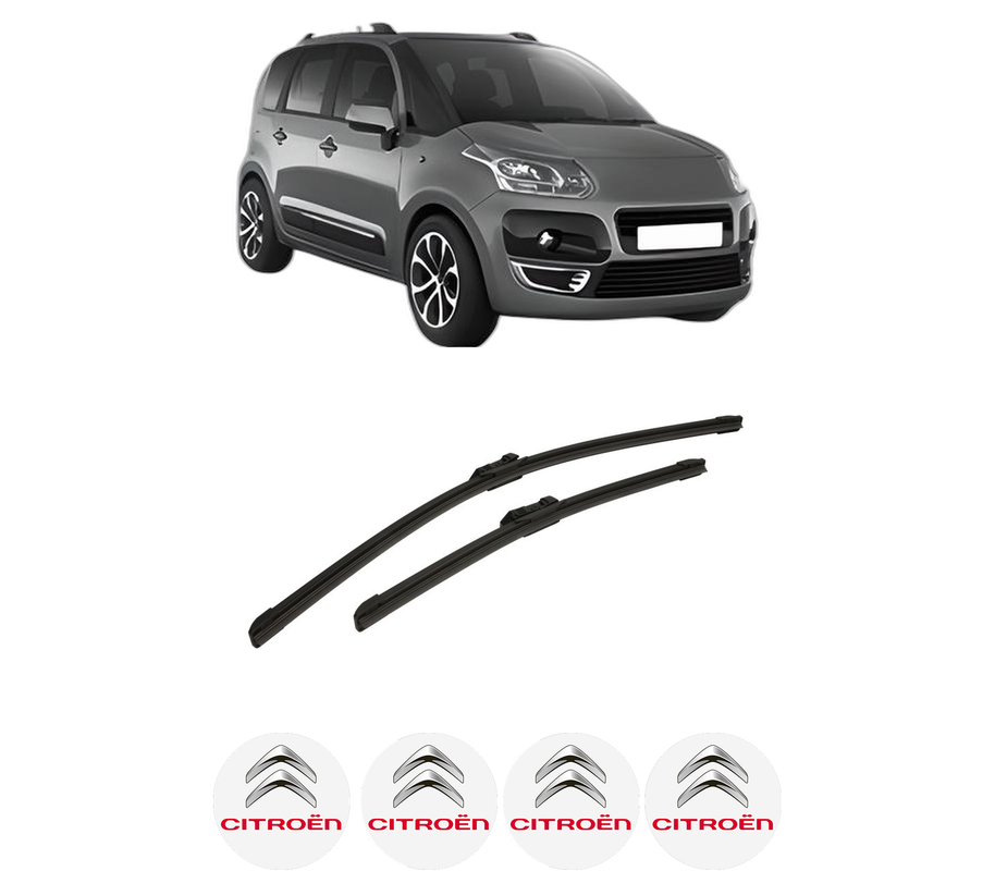Set stergatoare auto CITROEN C3 PICASSO (SH_) din 2008-2017, pentru parbriz auto, 2 bucati, Bosch Aerotwin, din cauciuc siliconat rezistent, 4 Stickere Auto CITROEN