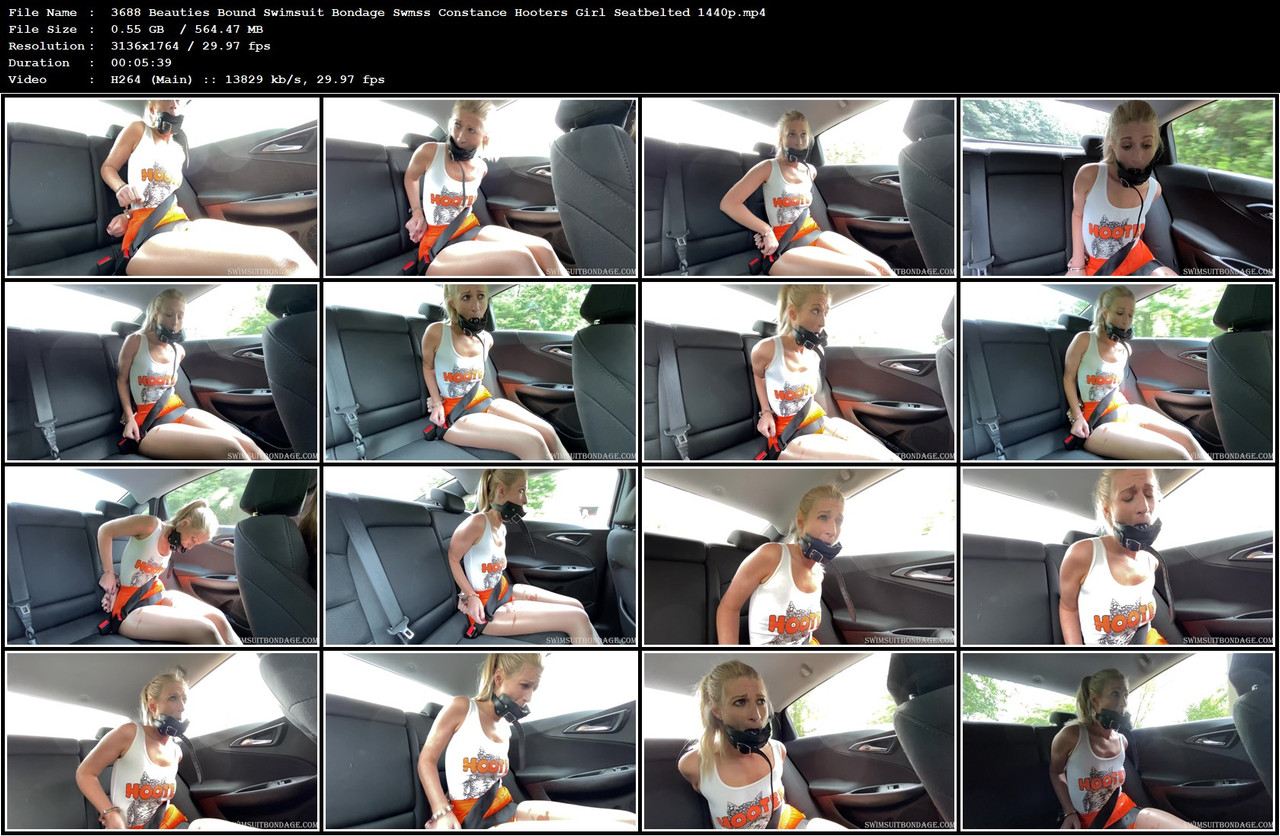 3688 Beauties Bound Swimsuit Bondage Swmss Constance Hooters Girl Seatbelted 1440p mp4