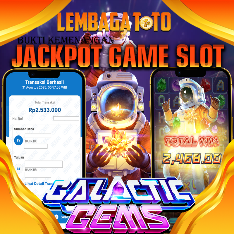 BUKTI JACKPOT 31 AGUSTUS LEMBAGATOTO GALACTIC GEMS  Rp.2.533.000,- LUNAS