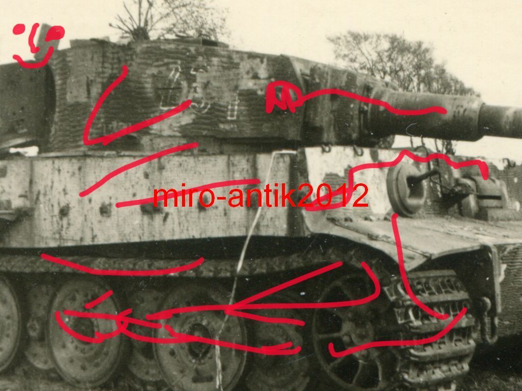 Nahaufnahme, zerstörter Tiger, Panzer, Tank Turm