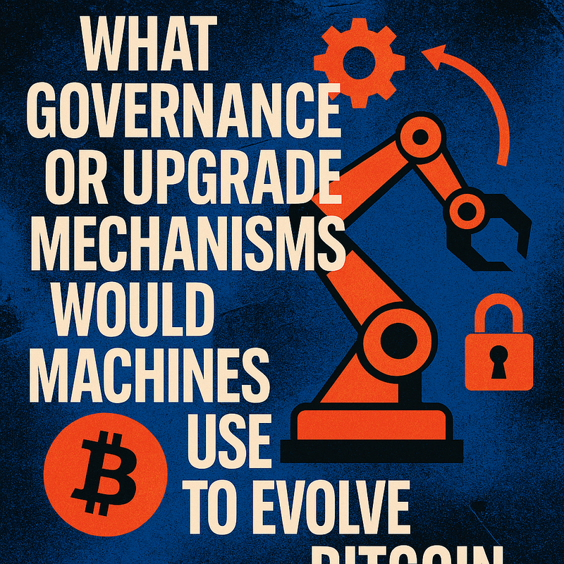 What governance or upgrade mechanisms would machines use to evolve Bitcoin