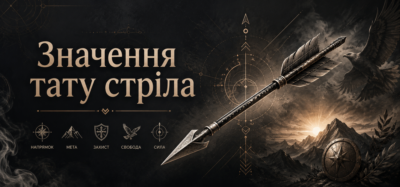 Значення тату стріла - символ напрямку, мети, сили та захисту