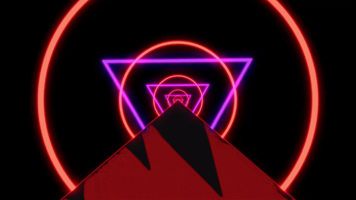 video de bucle de túnel geométrico neón para servicios de adoración