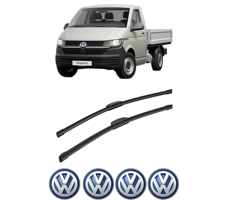 Set stergatoare auto Volkswagen TRANSPORTER T5 Platform/Chassis (7JD, 7JE, 7JL, 7JY, 7JZ, 7F din 2003-2015, pentru parbriz auto, 2 bucati, Bosch Aerotwin Retrofit, din cauciuc siliconat rezistent, 4 Stickere Auto Volkswagen