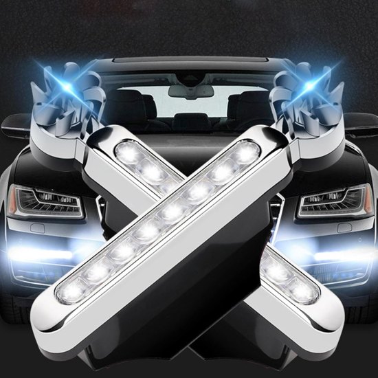 2pcs Car Wind Powered Light Decorative Daytime Running Led
