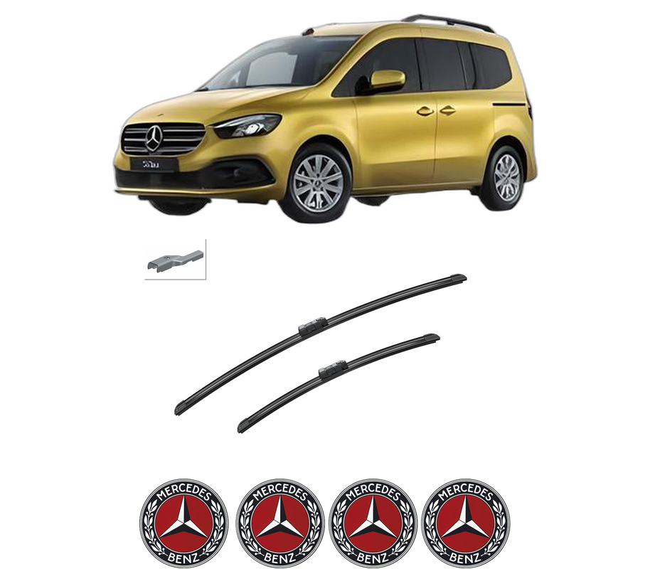 Set stergatoare auto MERCEDES-BENZ T-CLASS MPV (W420) din 2022, pentru parbriz auto, 2 bucati, Bosch Aerotwin, din cauciuc siliconat rezistent, 4 Stickere Auto MERCEDES-BENZ
