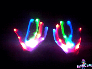 XO Red Green Blue LED Light Up Gloves