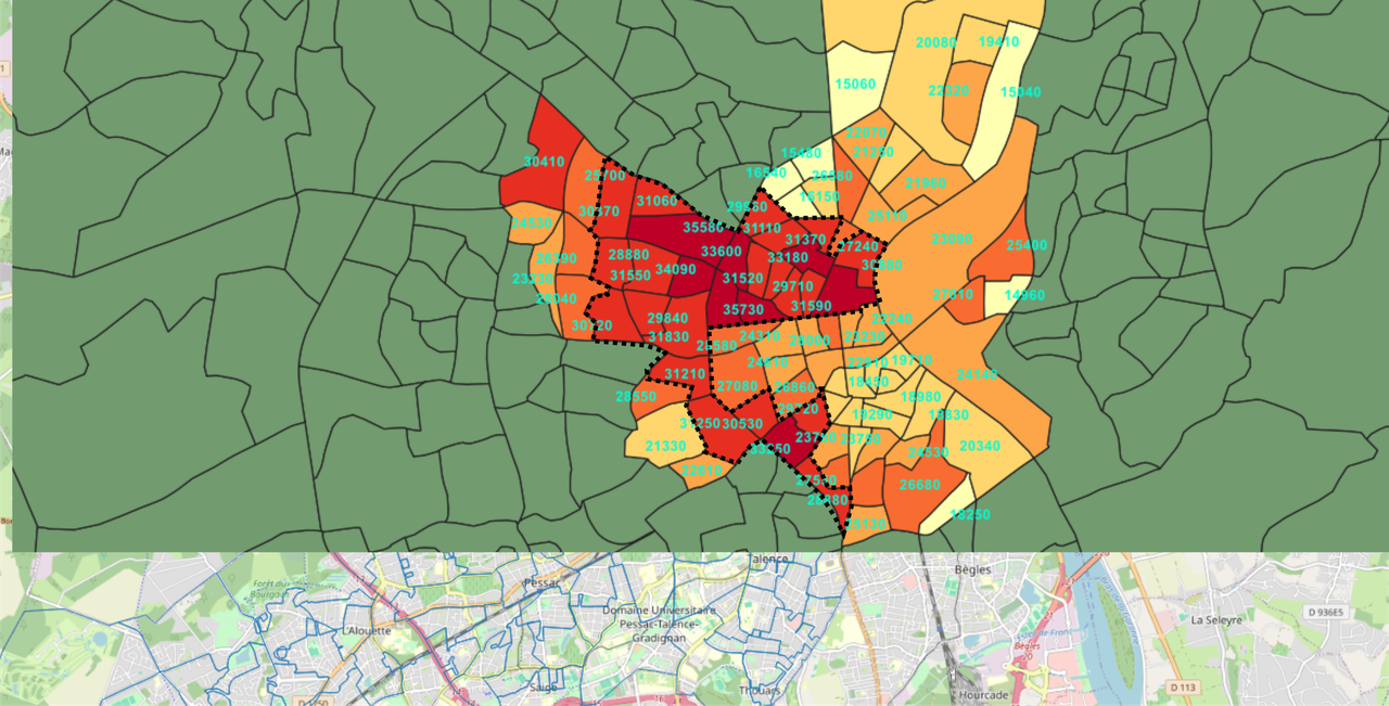 périmètre iris à revenus élevés