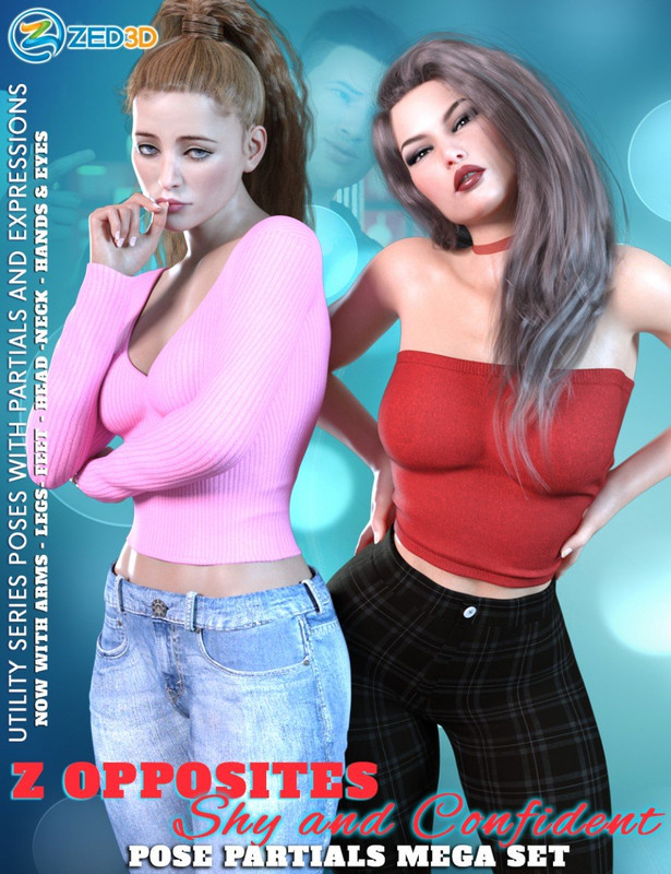 Z Shy and Confident Pose Partials Mega Set for Genesis 3 and Genesis 8 Z Shy and Confident Pose Partials Mega Set for Genesis 3 and Genesis 8