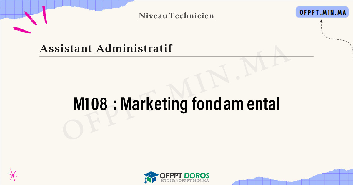 Sommaire détaillé du cours Marketing fondamental M108 OFPPT - Structure du module
