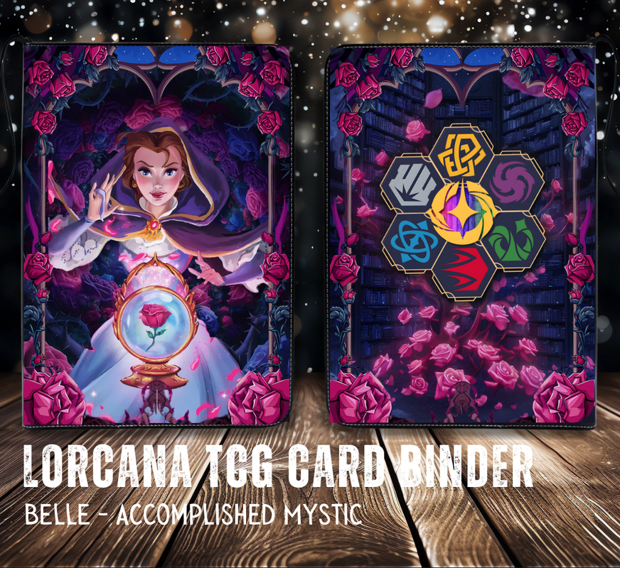 Disney Lorcana Card Binder Belle Mystic Lore Book Card Binder New, Sealed!  | eBay