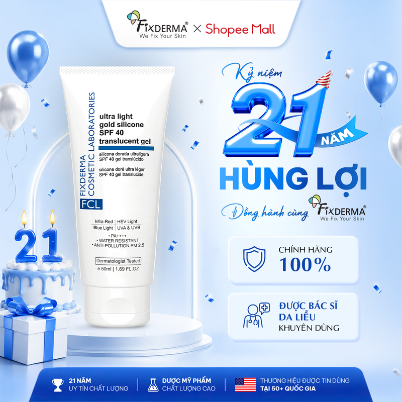 FCL Ultra Light Gold Silicone SPF 40 Translucent Gel 50ml