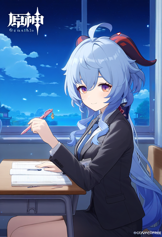 1girl, ganyu (genshin impact), genshin impact, artist_official art, alternate co s-2751619152