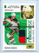 2003-04 ITG Action Jerseys #M-255 [Marian Gaborik] [Minnesota Wild] [Franchise] [~100] [swatch=green