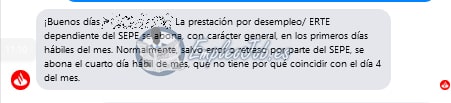 Confirmación banco Santander pago paro enero 2023