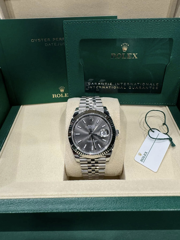 For sale is a brand new Slate dial Datejust 41 reference 126334 on Jubilee Box/Papers