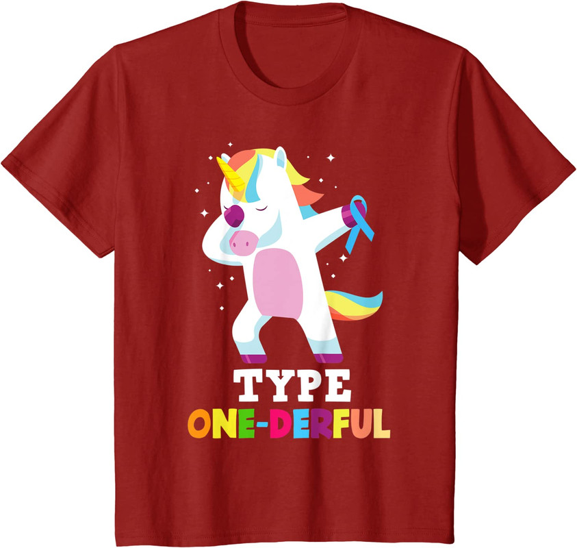 Funny Diabetic Type 1 Diabetes T1D Type One-Derful Un Youth Unisex T-shirt - Picture 7 of 8