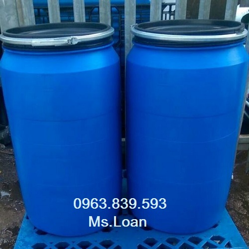 Thùng phuy nhựa 220L có đai sắt đựng nước, hóa chất công nghiệp rẻ / 0963 839 593 Ms.Loan Phuy-nhua-220-dai-sat-thung-phuy-nhua-moi