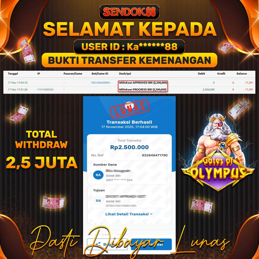 SENDOK88 JEPE! GATES OF OLYMPUS Rp 2.500.000,- LUNAS!