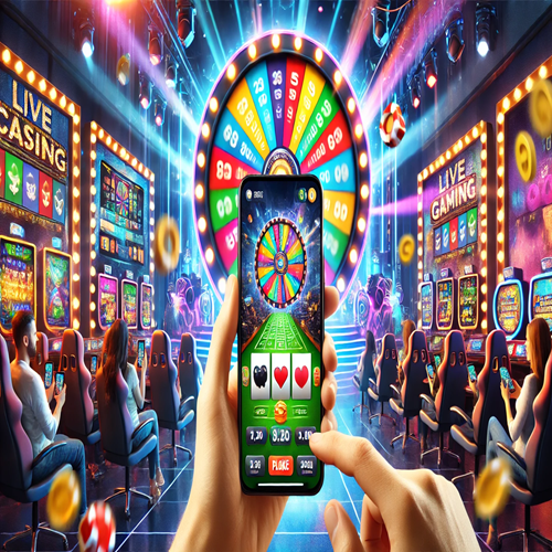 Mobile Casino Game with Spinning Wheel