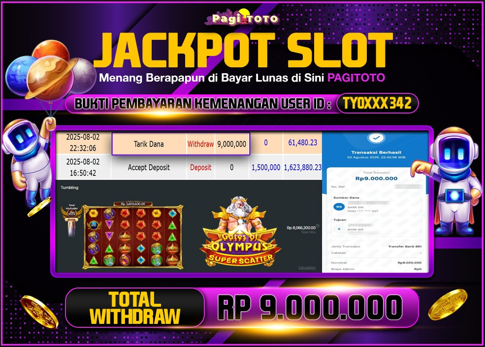HAPPY JACKPOT MEMBER PAGITOTO SLOT GATES OF OLYMPUS SUPER SCATTER  Rp 9.000.000-, - LUNAS